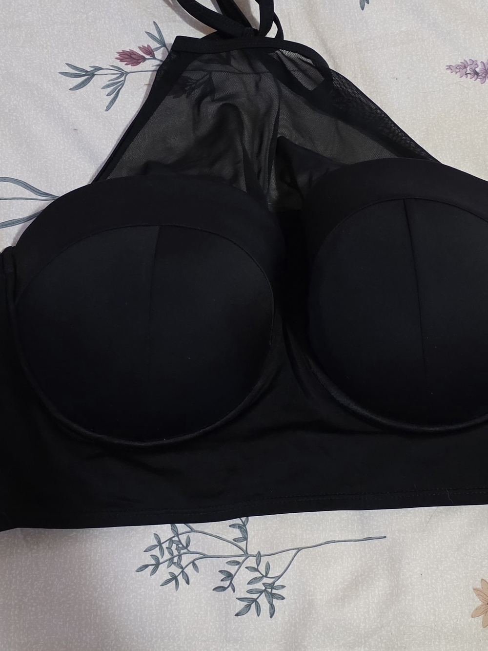 torrid Black Mesh High-Neck Swim Top - Picture 3 of 5